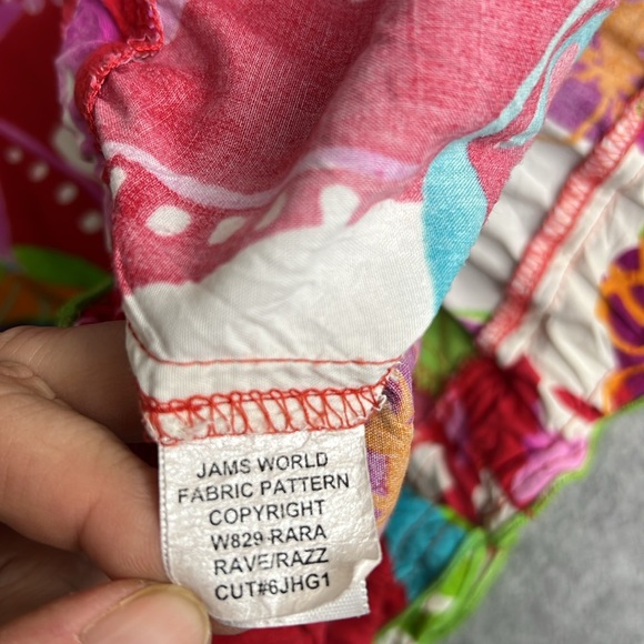 Jams World Voile Colorful Floral Hawaiian Print Ruffled Tiered Skirt Size Large - Picture 8 of 10